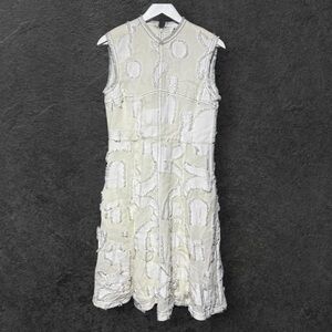 White &  Cream Sleeveless Minimalist Dress Chic Unique NWT Size 10 H&M Studio
